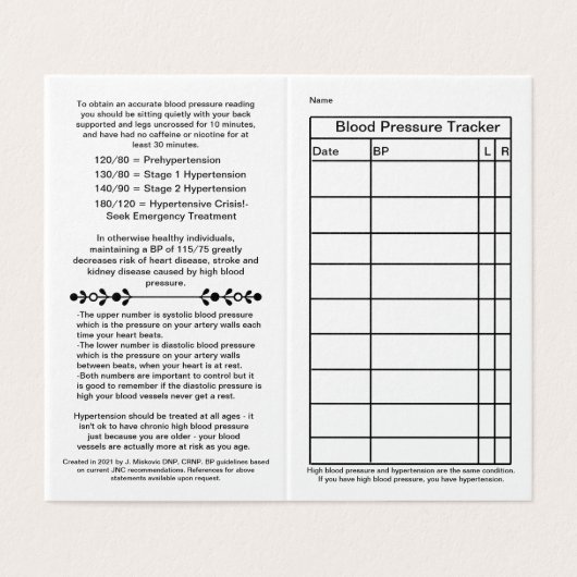 Schlichte Blutdruck-digitale Brieftasche Karte 202 (Außenseite Aufgefaltet)