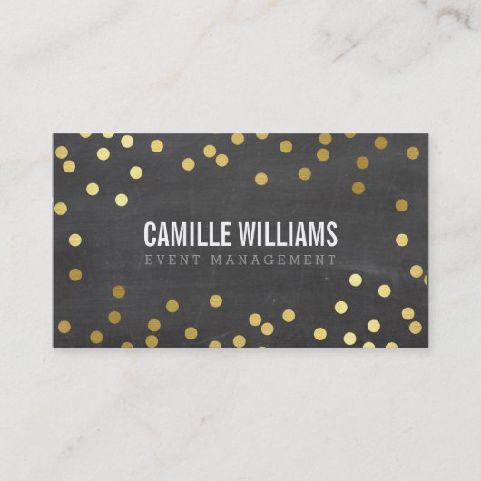 SCHLICHTE BOLD MINIMAL Konfetti Goldklassenkalkpap Visitenkarte (Vorderseite)