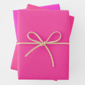 Schlichte Bonbon Fuchsia Dazzle Pink Shades 3 Töne Geschenkpapier Set (Beispiel)