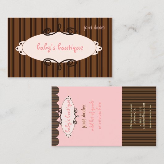 Schlichte Boutique, Visitenkarten Visitenkarte (Vorne/Hinten)