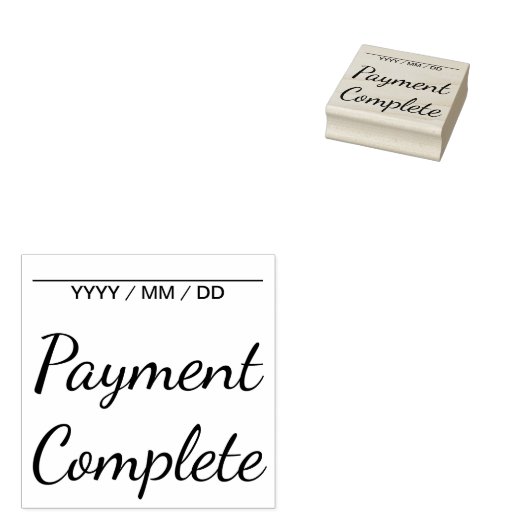 Schlichte Briefmarke "Payment Complete" aus Kautsc Gummistempel (Stempel)