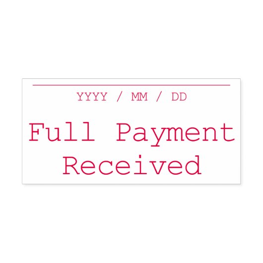 Schlichte Briefmarke "Vollzahlungsanforderung" aus Permastempel (Design)