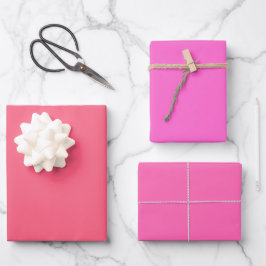 Schlichte Brink-Rose Hot-Pink-Farbtöne 3 Farbtöne Geschenkpapier Set
