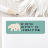 Schlichte Creme Polar Bear Grüne Rücksendeadresse (Insitu)