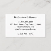 Schlichte Dapper Business Card Visitenkarte (Rückseite)