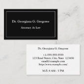 Schlichte Dapper Business Card Visitenkarte (Vorne/Hinten)