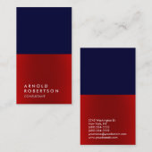 Schlichte Dark Blue Red Consultant-Visitenkarte Visitenkarte (Vorne/Hinten)