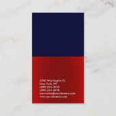 Schlichte Dark Blue Red Consultant-Visitenkarte Visitenkarte (Rückseite)