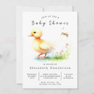 Schlichte Duckbabwdusche Einladung