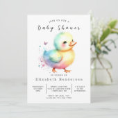 Schlichte Duckbabwdusche Einladung (Stehend Vorderseite)
