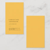 schlichte dunkelgelbe Visitenkarte (Vorne/Hinten)