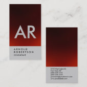 Schlichte dunkelgraue Monogram-Visitenkarte Visitenkarte (Vorne/Hinten)