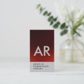 Schlichte dunkelgraue Monogram-Visitenkarte Visitenkarte (Stehend Vorderseite)