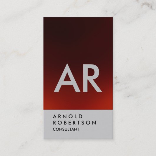 Schlichte dunkelgraue Monogram-Visitenkarte Visitenkarte (Vorderseite)