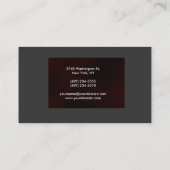 Schlichte, dunkelrote Visitenkarte (Rückseite)