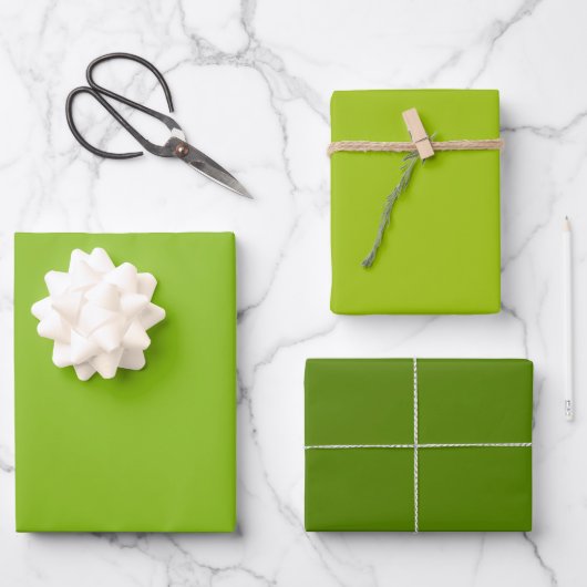 Schlichte dunkle Limerick Avocado Grüne Schattieru Geschenkpapier Set (Vorderseite)