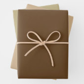 Schlichte Dunkle Tan Ecru Brown Shades 3 Tones Geschenkpapier Set (Beispiel)
