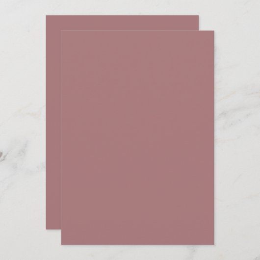 Schlichte Dusty-Rose 5" x 7"-Blankenprobe Einladung (Vorne/Hinten)