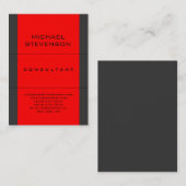 Schlichte Einfache Beratergarte Red Gray Business Visitenkarte (Vorne/Hinten)
