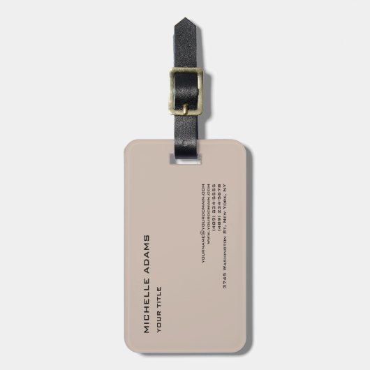 Schlichte, einfache Berufliche moderne Pastellfarb Gepäckanhänger (Vorderseite vertikal)