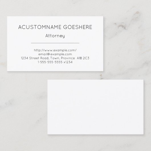 Schlichte, einfache, Berufliche Visitenkarte (Vorne/Hinten)