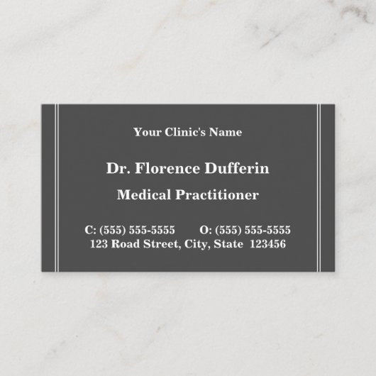 Schlichte, einfache Business Card Visitenkarte (Vorderseite)