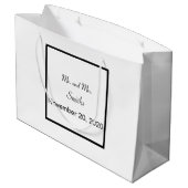 Schlichte einfache Elegante Hochzeit große Geschen Geschenktüte (Rückseite Schrägansicht)