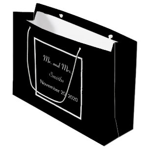 Schlichte einfache, elegante Schwarze Hochzeit Gro Große Geschenktüte