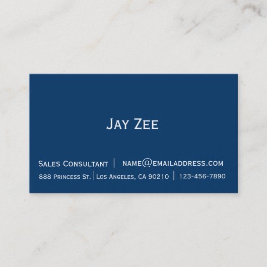 Schlichte einfache Geschäftskarte mit zwei Tönen Visitenkarte (Vorderseite)