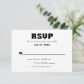 Schlichte einfache Hochzeitkarten RSVP Karte (Stehend Vorderseite)