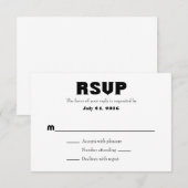 Schlichte einfache Hochzeitkarten RSVP Karte (Vorne/Hinten)