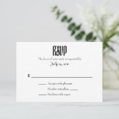 Schlichte einfache Hochzeitkarten RSVP Karte (Stehend Vorderseite)