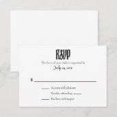 Schlichte einfache Hochzeitkarten RSVP Karte (Vorne/Hinten)