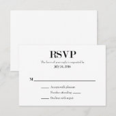 Schlichte einfache Hochzeitkarten RSVP Karte (Vorne/Hinten)