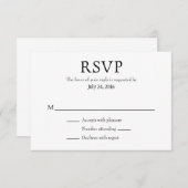 Schlichte einfache Hochzeitkarten RSVP Karte (Vorne/Hinten)