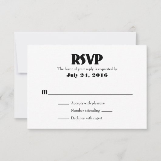 Schlichte einfache Hochzeitkarten RSVP Karte (Vorderseite)