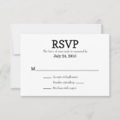 Schlichte einfache Hochzeitkarten RSVP Karte (Vorderseite)