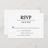 Schlichte einfache Hochzeitkarten RSVP Karte (Vorne/Hinten)