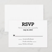 Schlichte einfache Hochzeitkarten RSVP Karte (Vorne/Hinten)