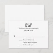 Schlichte einfache Hochzeitkarten RSVP Karte (Vorne/Hinten)