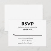 Schlichte einfache Hochzeitkarten RSVP Karte (Vorne/Hinten)