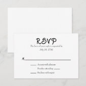 Schlichte einfache Hochzeitkarten RSVP Karte (Vorne/Hinten)