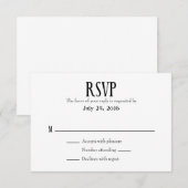Schlichte einfache Hochzeitkarten RSVP Karte (Vorne/Hinten)