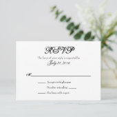 Schlichte einfache Hochzeitkarten RSVP Karte (Stehend Vorderseite)
