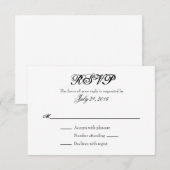 Schlichte einfache Hochzeitkarten RSVP Karte (Vorne/Hinten)