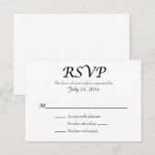 Schlichte einfache Hochzeitkarten RSVP Karte (Vorne/Hinten)