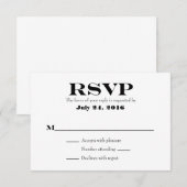 Schlichte einfache Hochzeitkarten RSVP Karte (Vorne/Hinten)