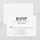 Schlichte einfache Hochzeitkarten RSVP Karte (Vorne/Hinten)