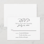 Schlichte einfache Hochzeitkarten RSVP Karte (Vorne/Hinten)