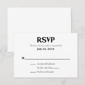 Schlichte einfache Hochzeitkarten RSVP Karte (Vorne/Hinten)